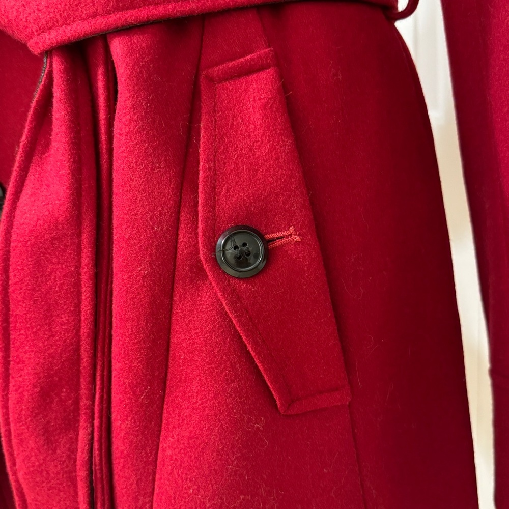 ANA Wool Red Double Breasted Jacket Coat Sz Medium - Picture 5 of 16